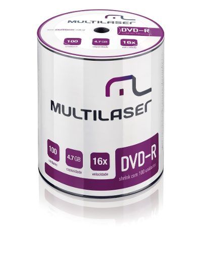 Dvd-r Multilaser 16x 4.7gb C/logo - 100 Unidades (shrink)